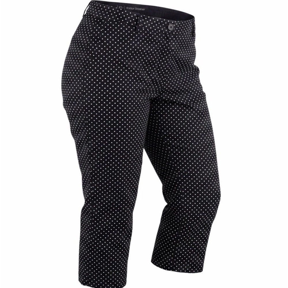 Talbots Petites Signature Perfect Skinner Capri Pants Polka Dot Womens Size 12P